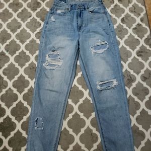 AE distressed curvy mom jeans